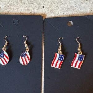 🎈🎈5/15🎈🎈Patriotic Flag Earrings Set